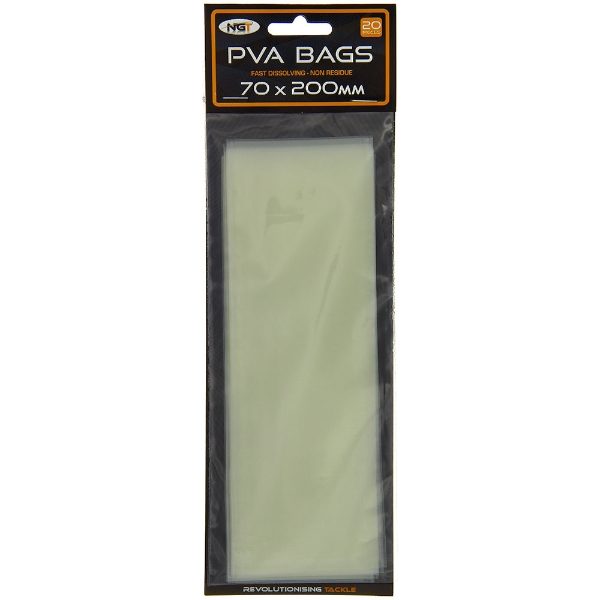 NGT PVA Bags - 70x200mm Bags 20 per Pack (Sold in 10's)