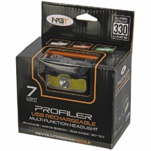 NGT Profiler Headlight - 250 Lumens USB Rechargable Motion Sensor Headlight with Case