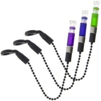NGT Profiler 3PC Indicator Set - Green, Blue and Purple Indicators with Ball Clip Head, Black Chain and Adjustable Weight