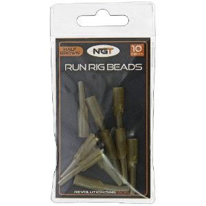 NGT Run Rig Beads - Half Brown, 10pc per Pack (Sold in 10's)