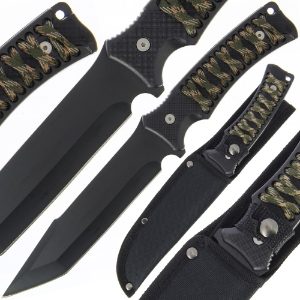 Fixed Blade Knife 215 - 12" with Plastic Paracord Handle (215)