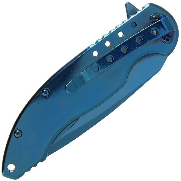 Lock Knife 521 - Blue Titanium Finish with SS Handle (521)