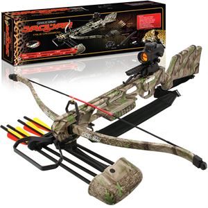 Anglo Arms Panther Camo Crossbow - 175lb Plastic Crossbow Kit (Includes Red Dot Sight)