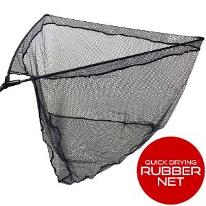 NGT 42" Specimen Rubber Net - Quick Dry Rubber with Metal 'V' Block and Stink Bag