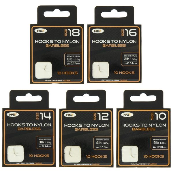 NGT Hooks to Nylon Combo - 60 Packs of Hooks Tied to Nylon