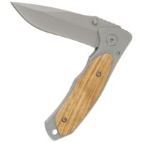 Anglo Arms Lock Knife 155 - Modern Zebra Wood Onlay And Nylon Case (155)