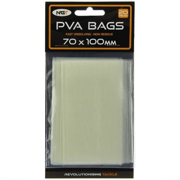 NGT PVA bags - 70x100mm Bags 20 per Pack (Sold in 10's)