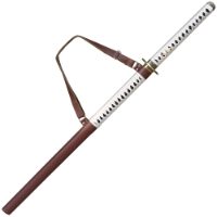 Sword Set 963 - 1pc Faux Leather Straight Sword Set with Stand (963)