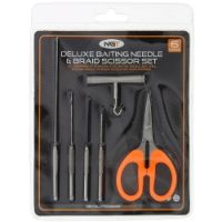 NGT 6pc Stainless Tool Set - 4 Needles, Braid Scissors and Knot Puller