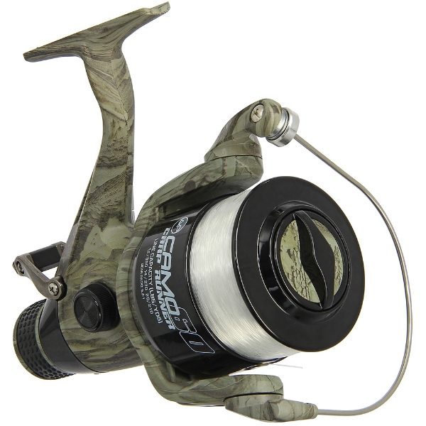 Angling Pursuits Camo 60 - 3BB Carp Runner Reel with 12lb Line and Spare Spool