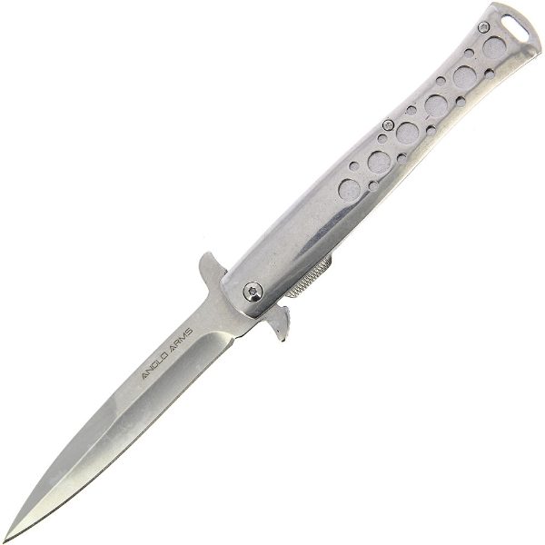 Anglo Arms Lock Knife 162 - Silver Mirror Finish with SS Handle (162-SLV)