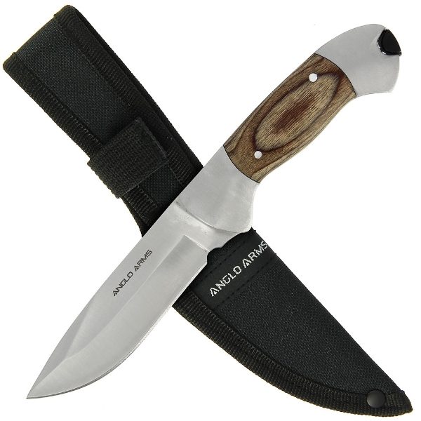 Fixed Blade Knife 450 - Pakkawood Knife with Fire Starter and Sheath (450)
