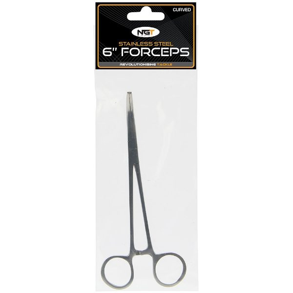 NGT 6" Forceps - Stainless Steel Curved
