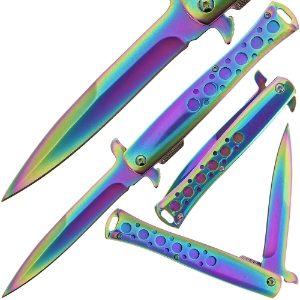 Lock Knife 162 - Rainbow Finish with SS Handle (162)