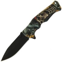 Lock Knife 666 - Skull n Roses 3D Print with SS Handle (666)