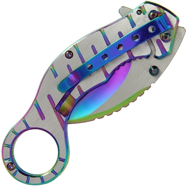 Lock Knife 540 - Stainless Steel and Rainbow Effect with SS Handle (540)