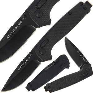 Lock Knife 557 - All Black Knife with Nylon Glass Handle (557)