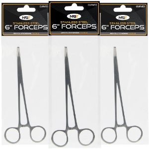 NGT 6" Forceps - Stainless Steel Curved