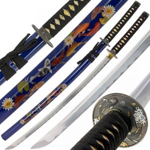 Hand Made Sword Set 455 - 1pc Decorative Zen Koi Pond Design (455)