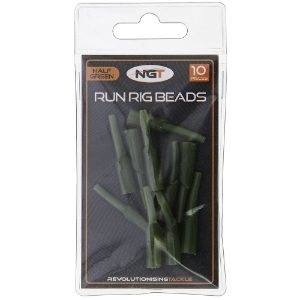 NGT Run Rig Beads - Half Green, 10pc per Pack (Sold in 10's)