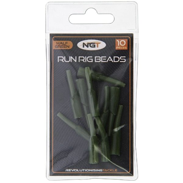 NGT Run Rig Beads - Half Green, 10pc per Pack (Sold in 10's)