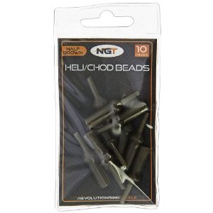 NGT Heli/Chod Beads - Half Brown. 10pc per Pack (Sold in 10's)