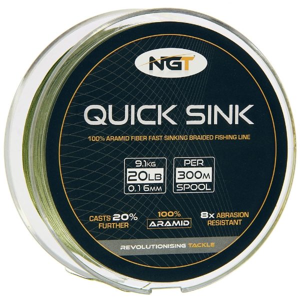NGT Moss Green Quick Sink Braid - 20lb (300m) Spool